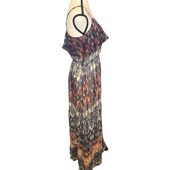 JOIE Rominette Pure Silk Multi Color Lined Ruffle Sleeveless Maxi Dress Sz M NEW - Picture 6 of 10